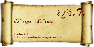 Ürge Tünde névjegykártya