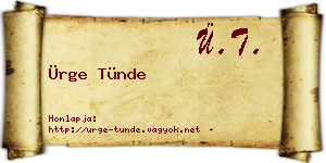 Ürge Tünde névjegykártya